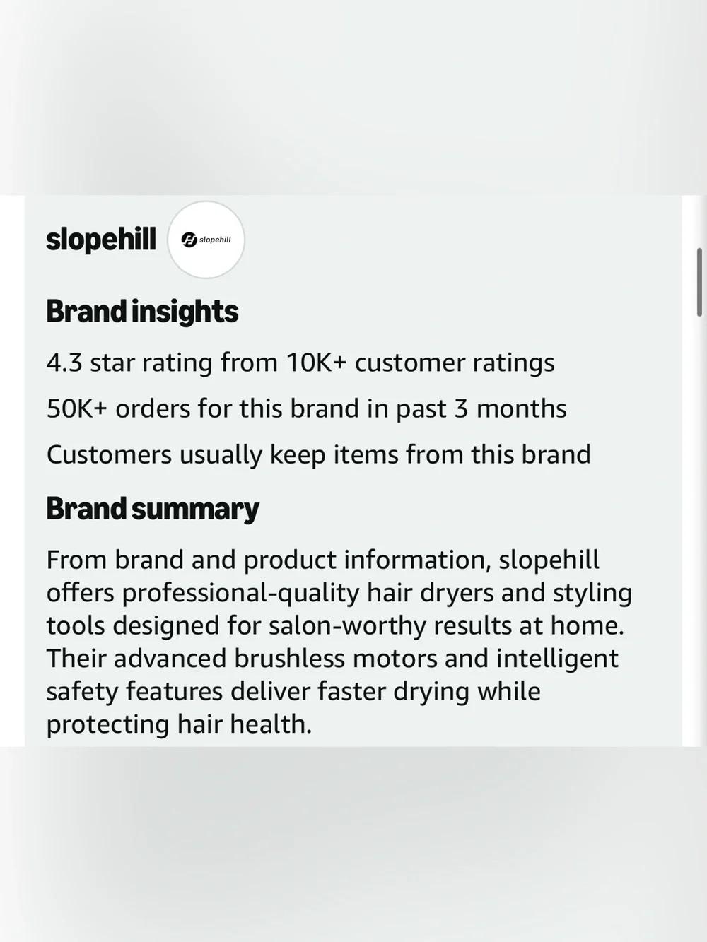 $60. Slope Hill  Professional ionic Hair Dryer, Powerful 1800W New Open Box!